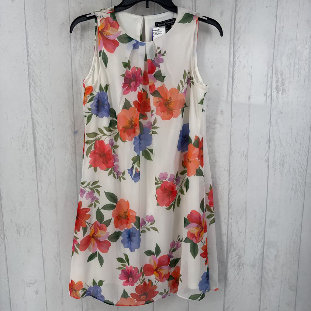 4p slvls pleated flower print dress