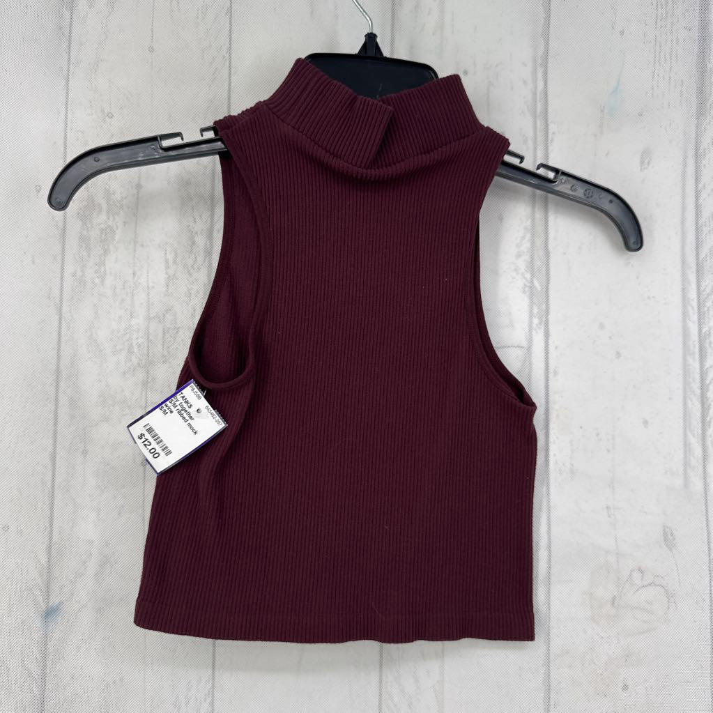 S/M ribbed mock neck tank