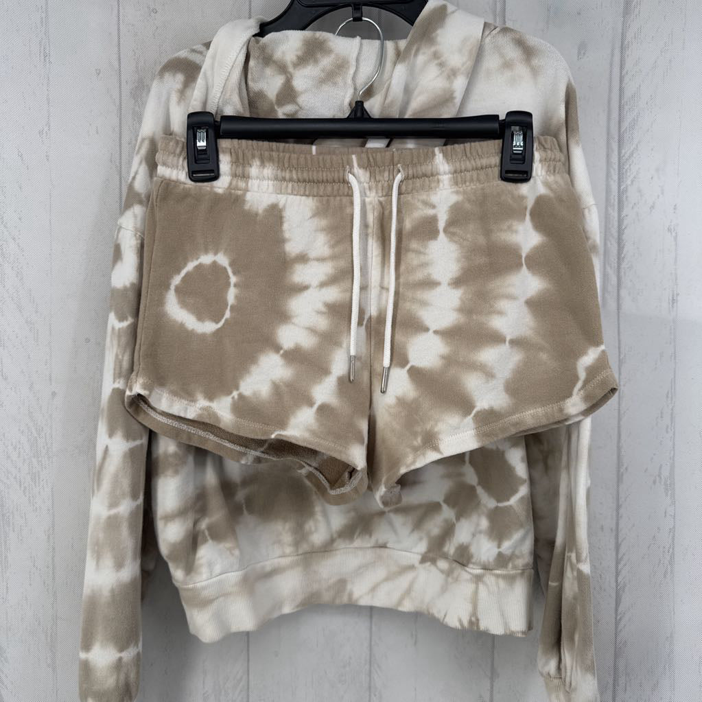 2pc XS tie-dye hoodie short set