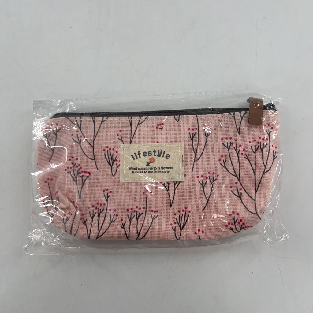 cosmetic pouch-pink floral