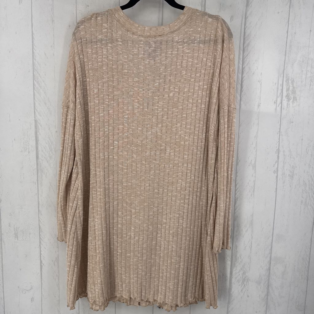 L ribbed button down cardi