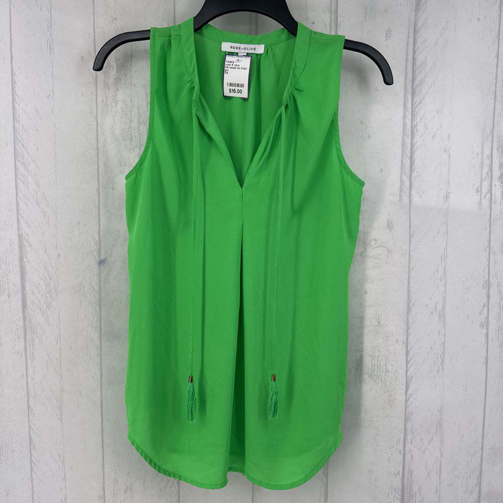 XS tassel tie front tank