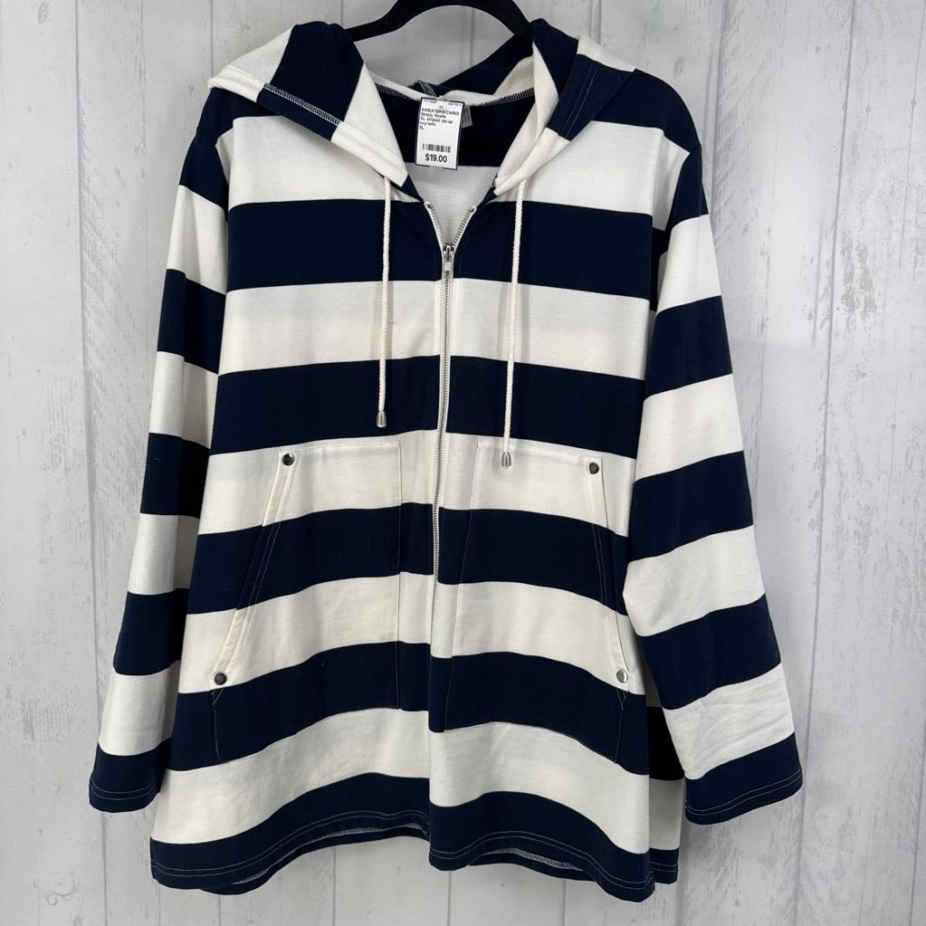 XL striped zip-up hoodeie