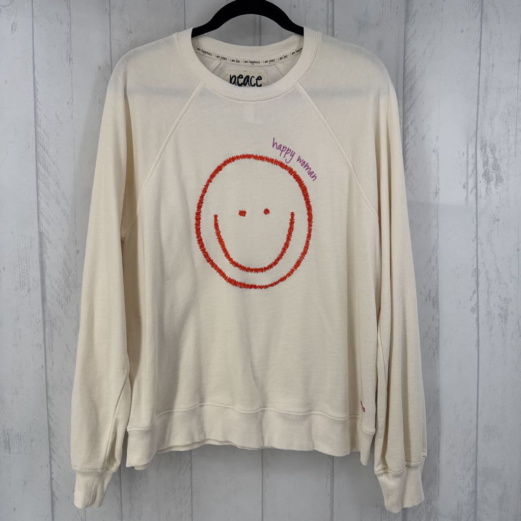 M smiley face sweatshirt