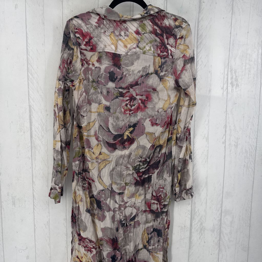 L flo print l/s dress