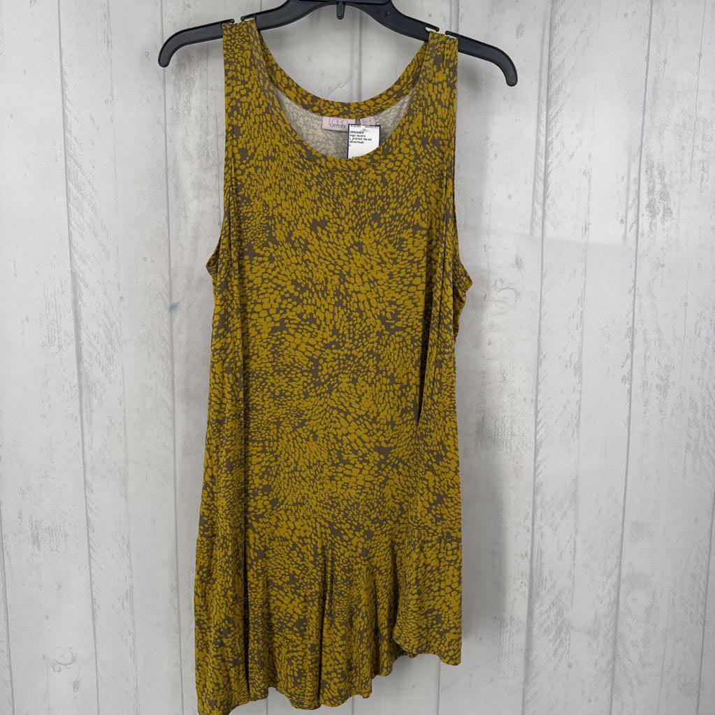 L printed tiered slvls dress