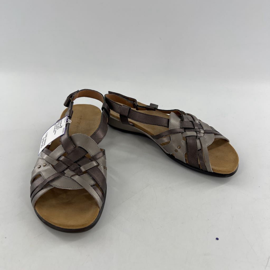 7 leather ankle strap sandal