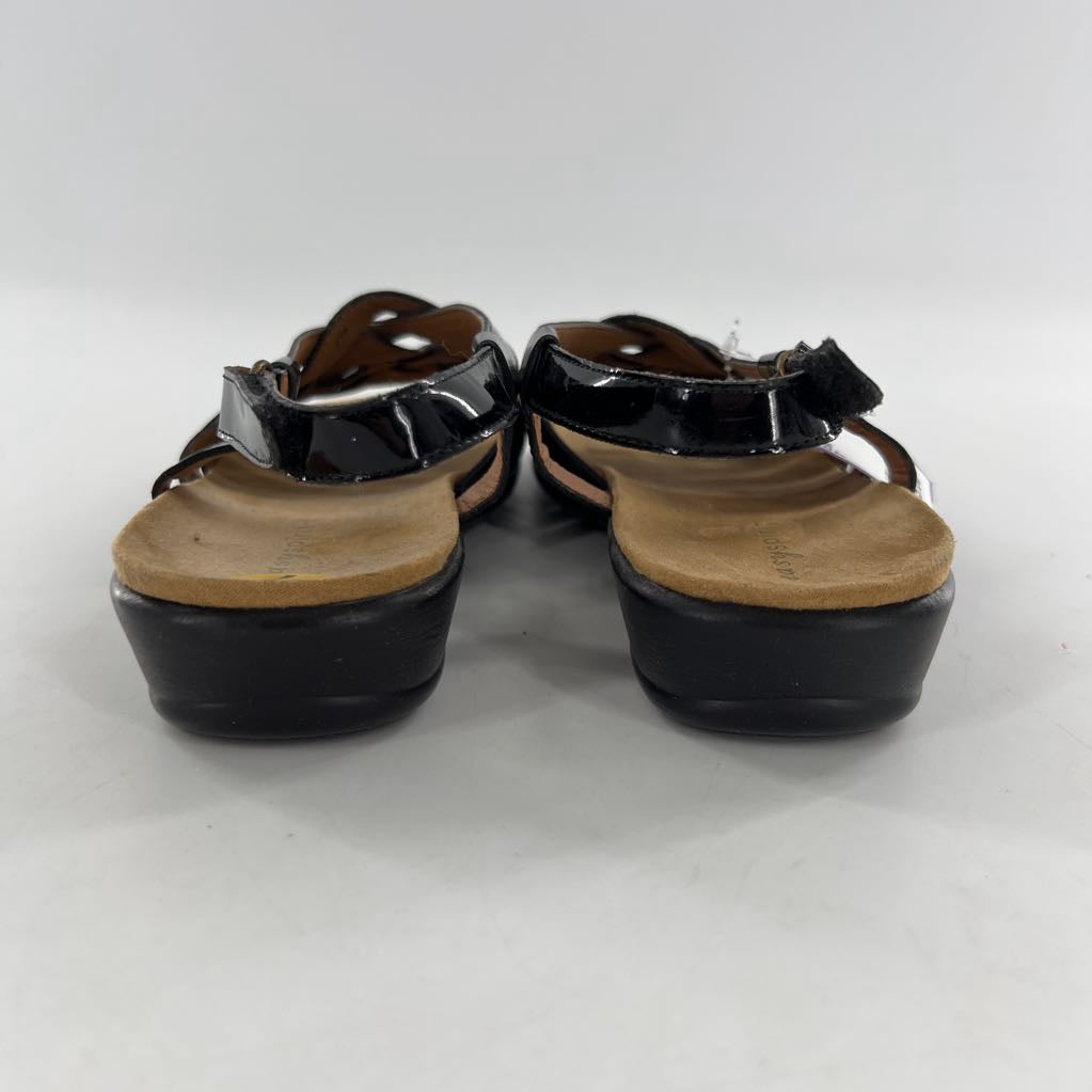 7 leather ankle strap sandal