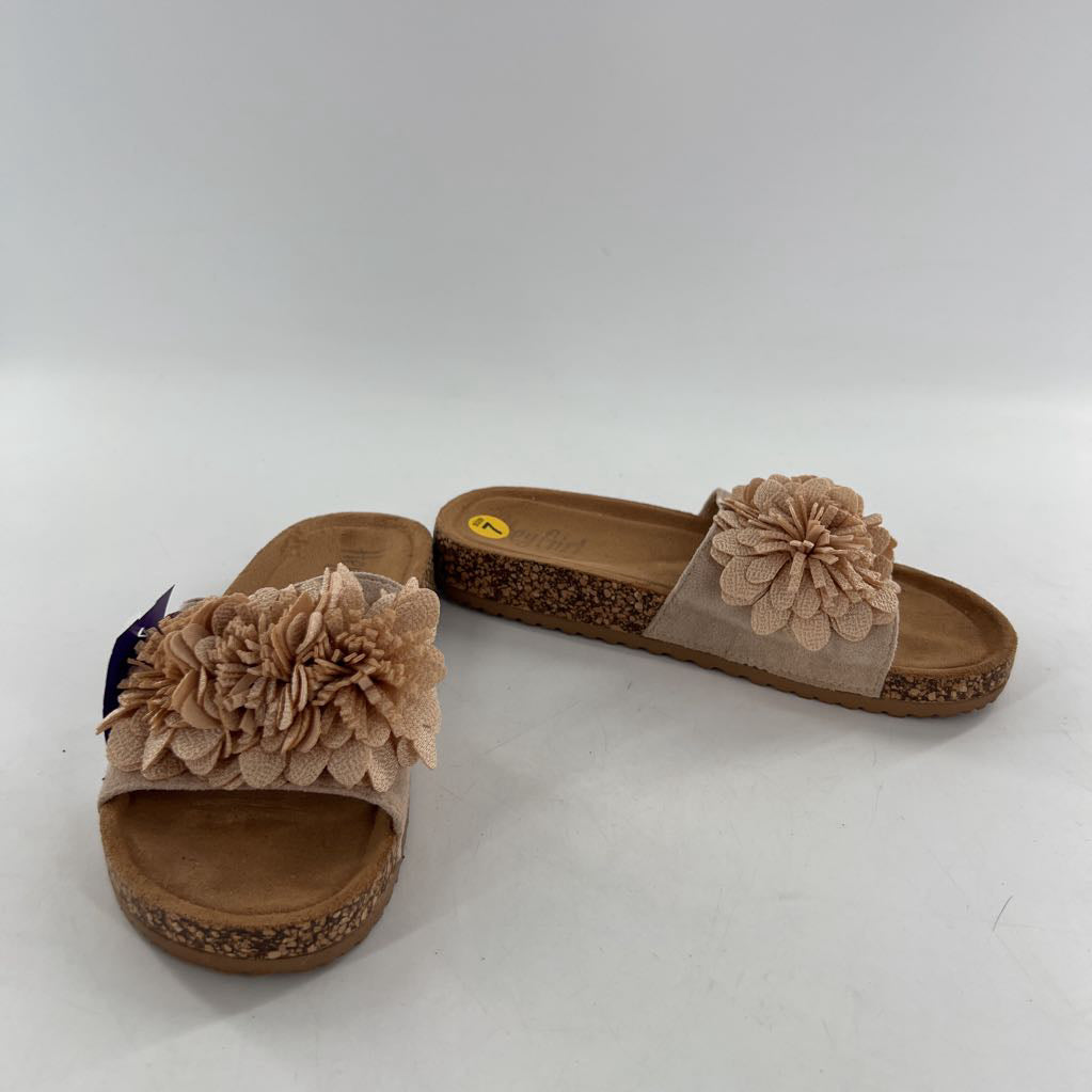 7 suede floral slides