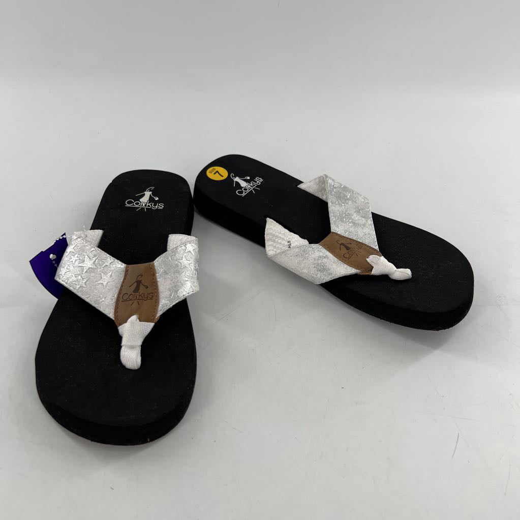 7 flip flop-silver stars