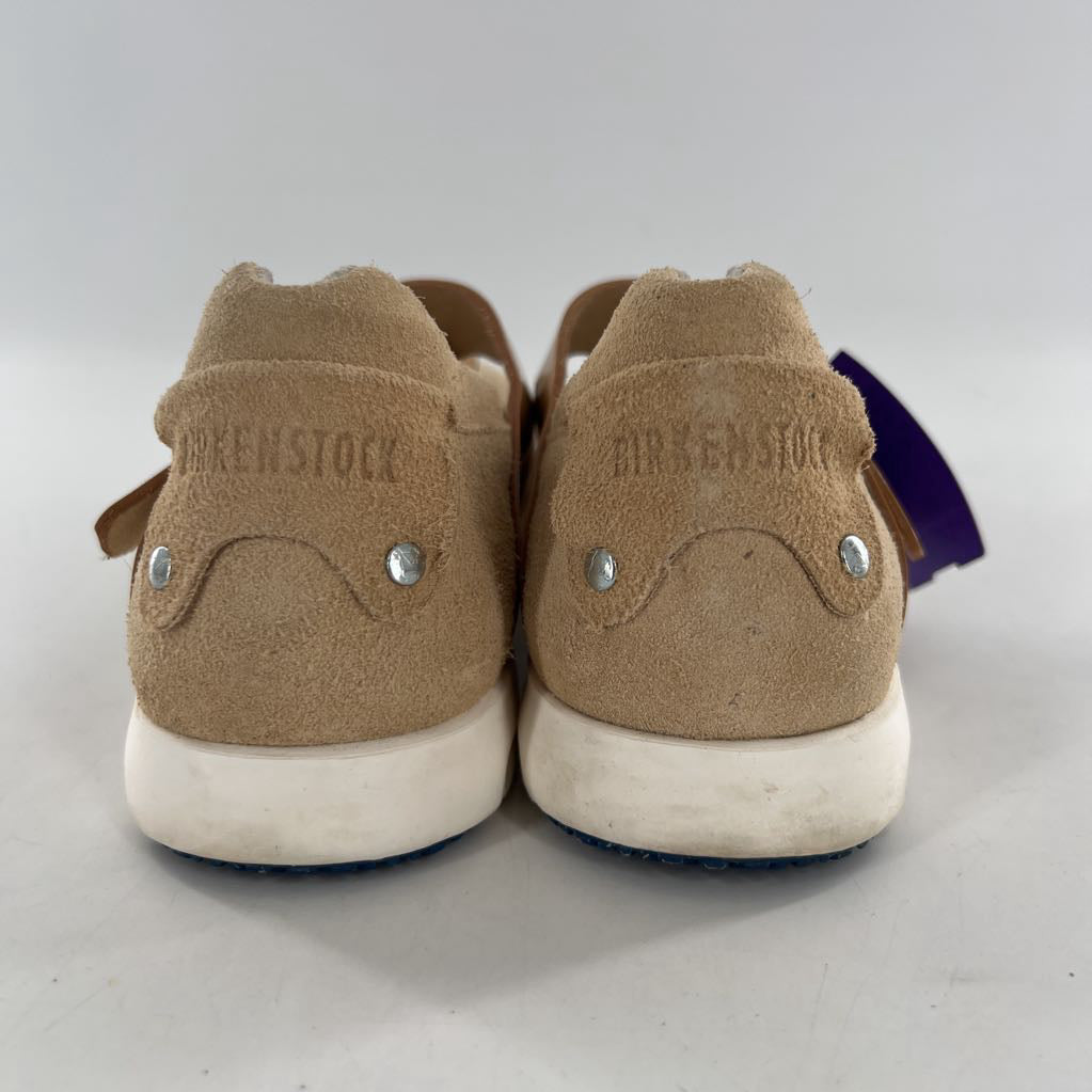 7-7.5 suede w/ patent leather t-strap shoes