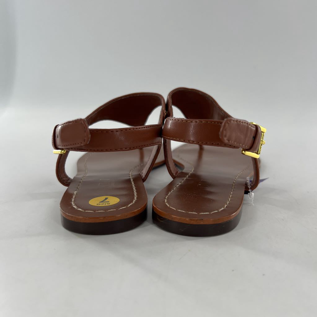 7 leather t-strap sandal