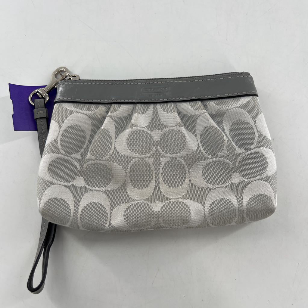 pleated signature wristlet