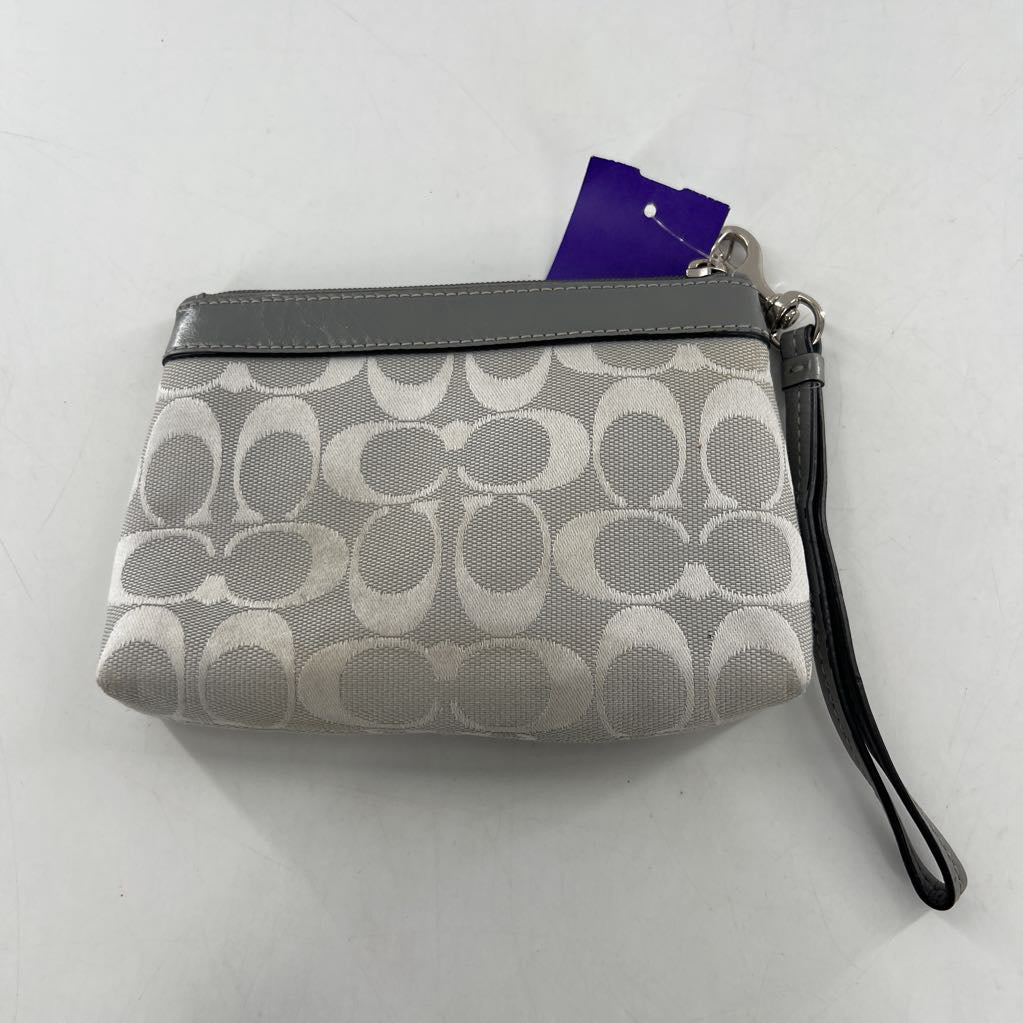 pleated signature wristlet