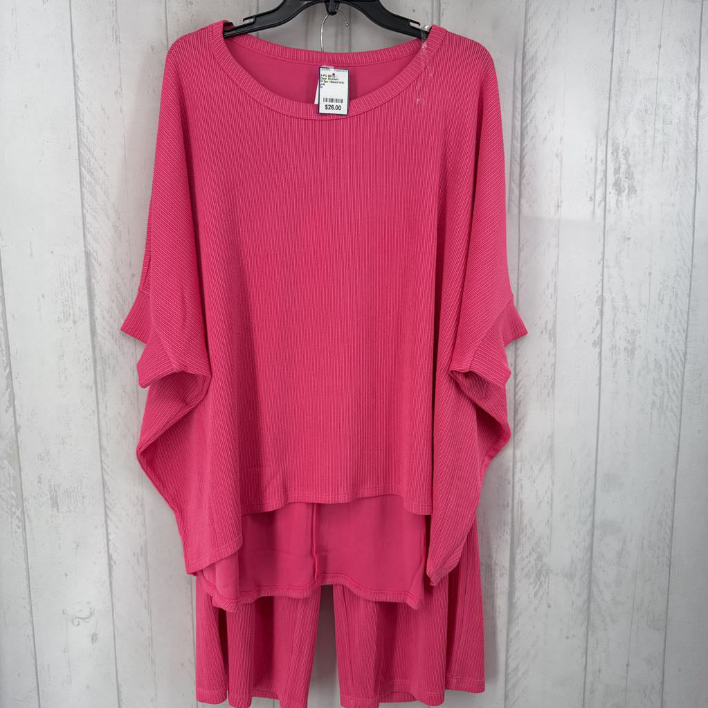M 2pc ribbed hi-lo top & pull-on pants
