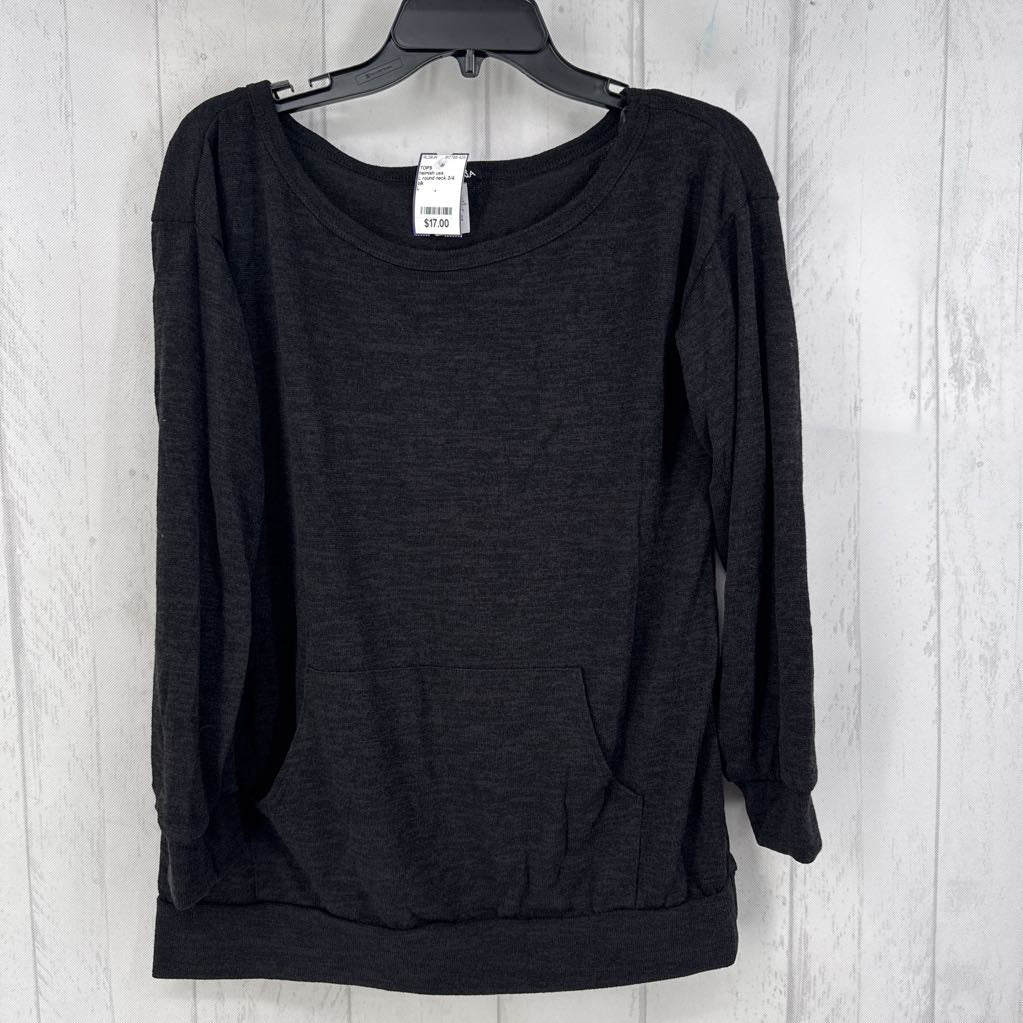 L round neck 3/4 slv top
