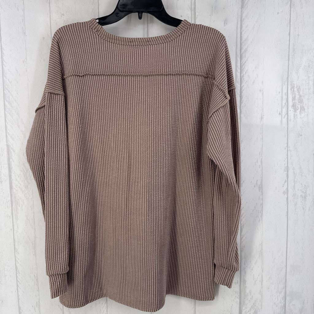 S textured crewneck l/s top