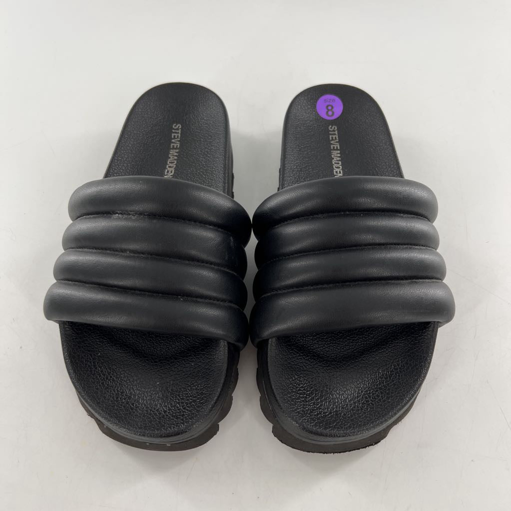 8 quilted leather slides