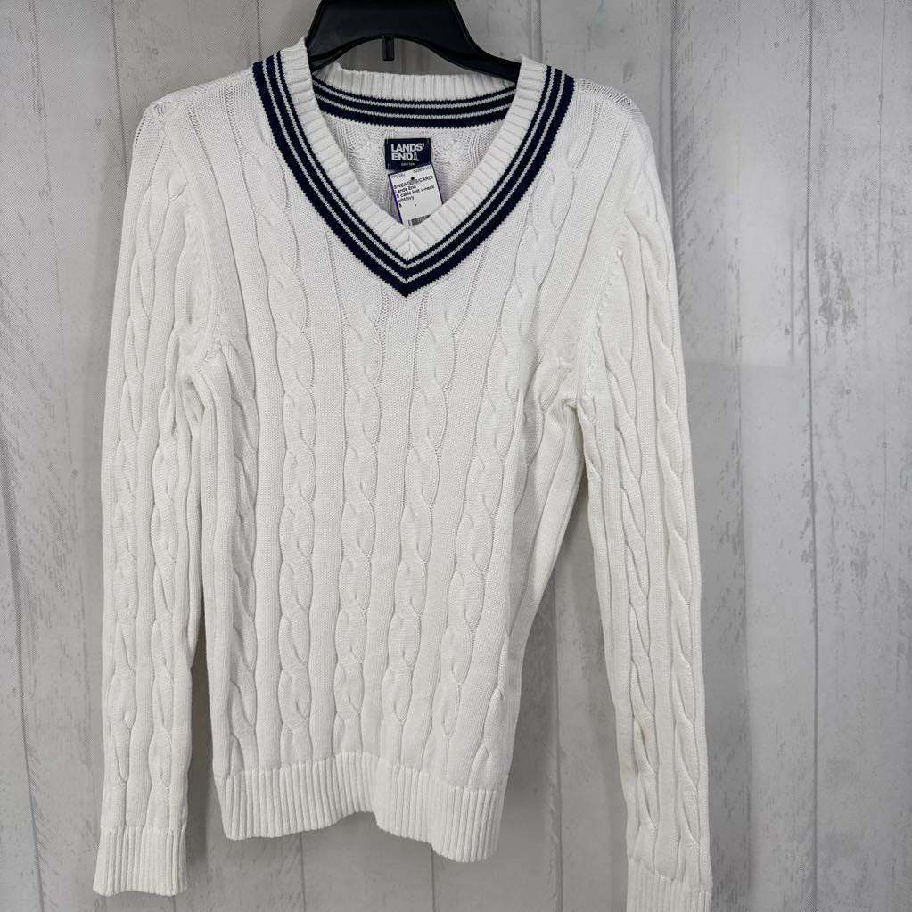S cable knit v-neck sweater