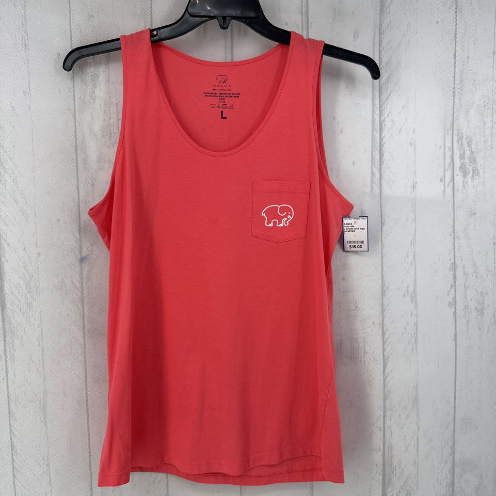 L scoop neck logo tank