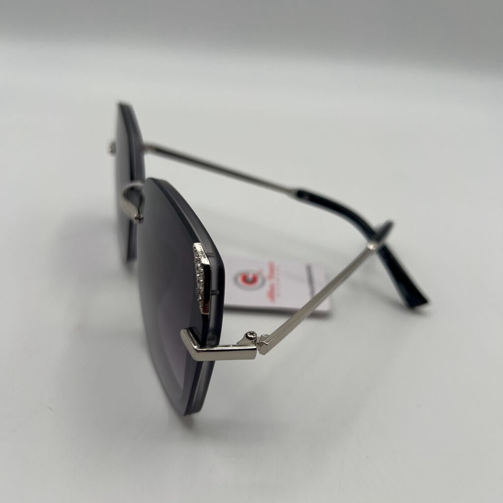 black frame sunglasses