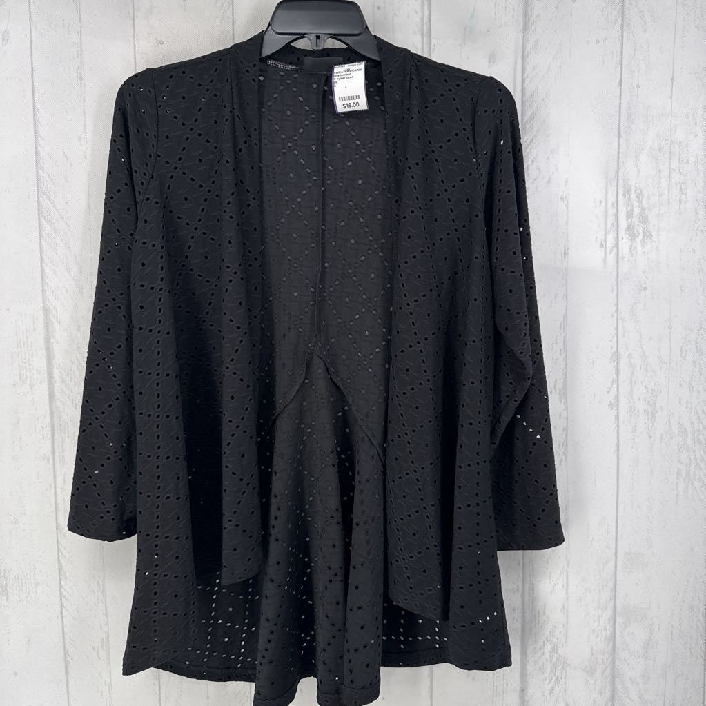 S eyelet open drape cardigan