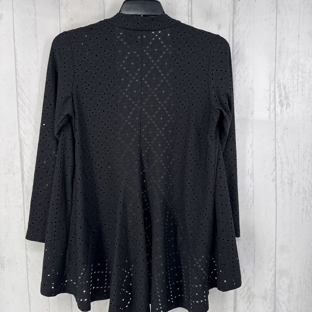 S eyelet open drape cardigan