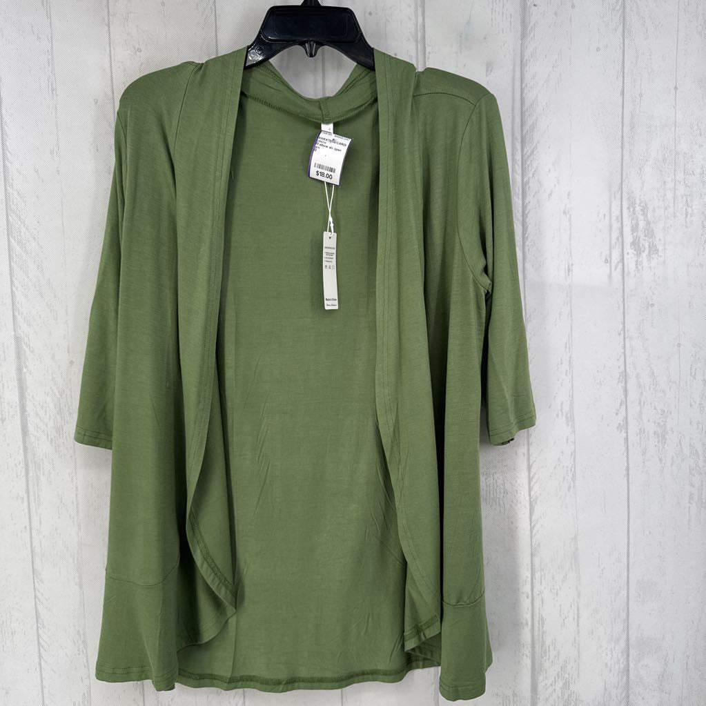 M elbow slv open cardigan