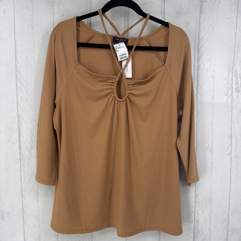 R60 18/20 fitted square neck 3/4 raglan slv