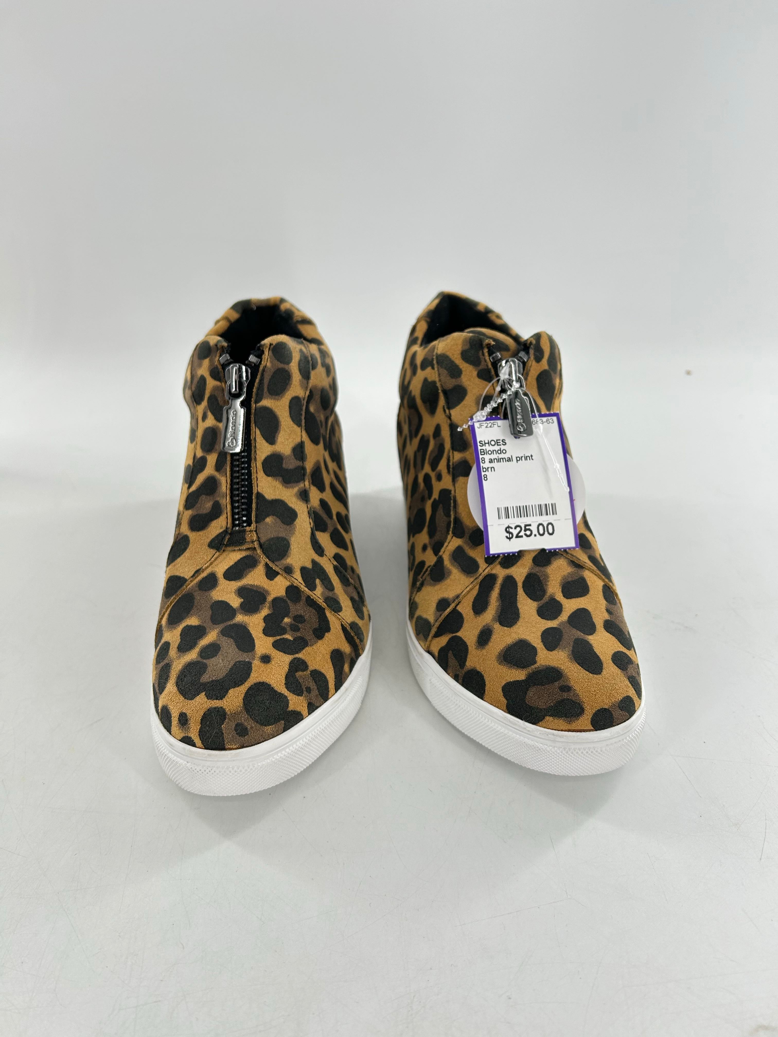 8 animal print wedge sneakers
