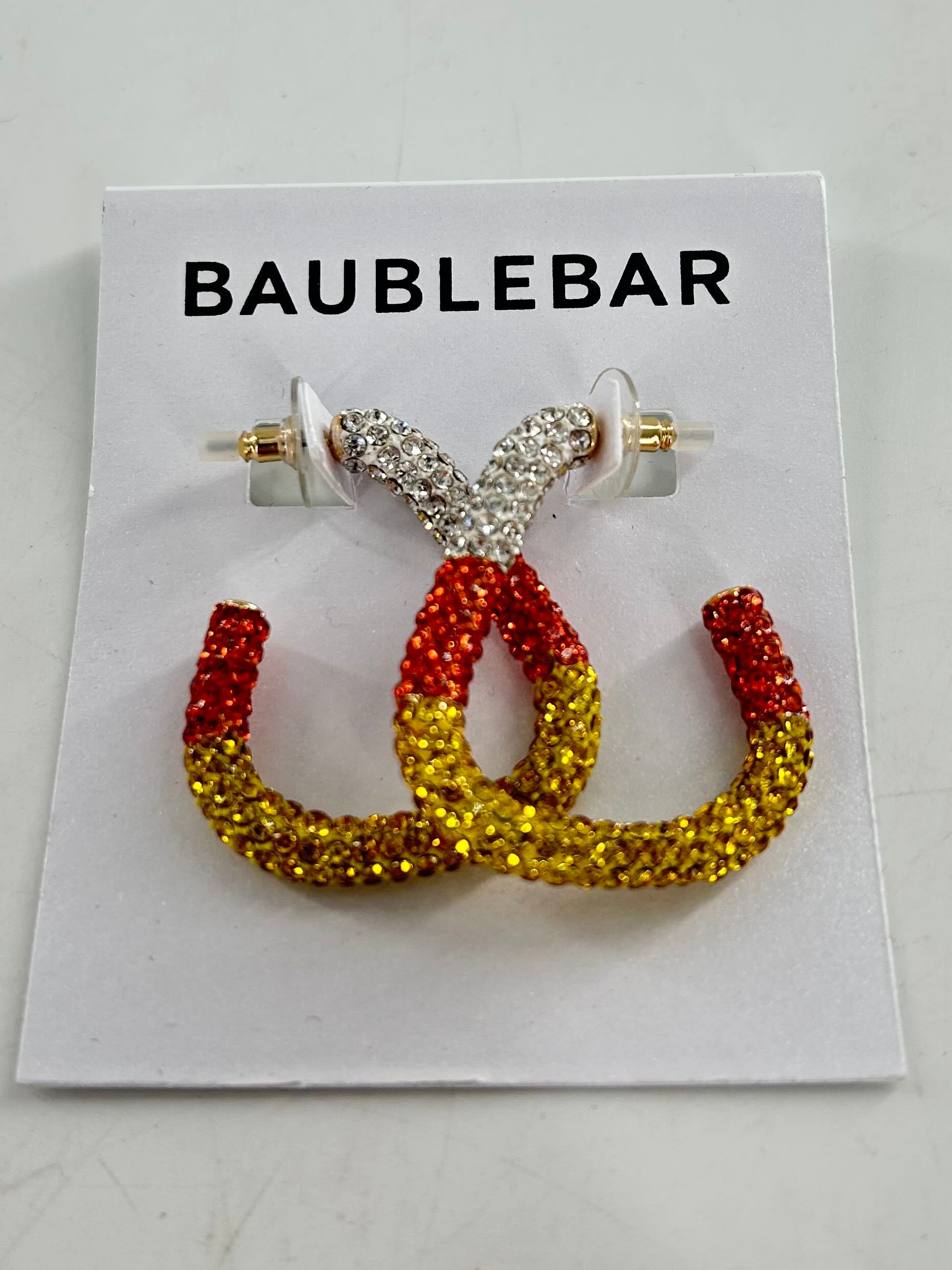 rhinestone half hoop earrings