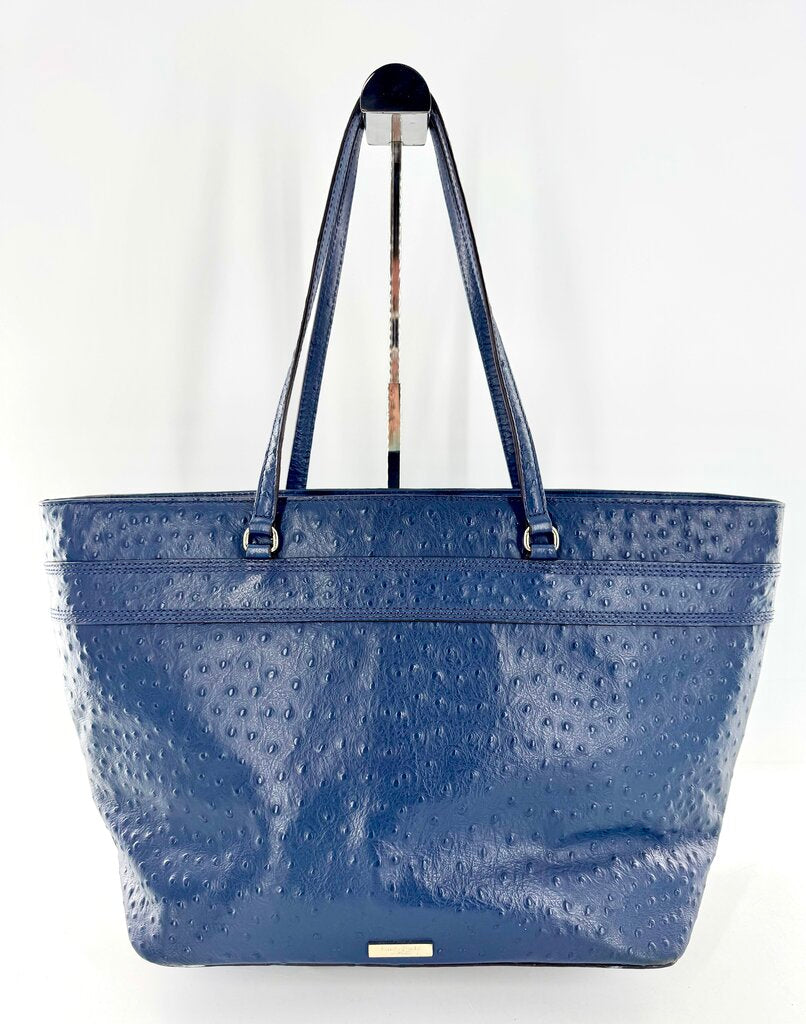 ostrich bow zip top tote
