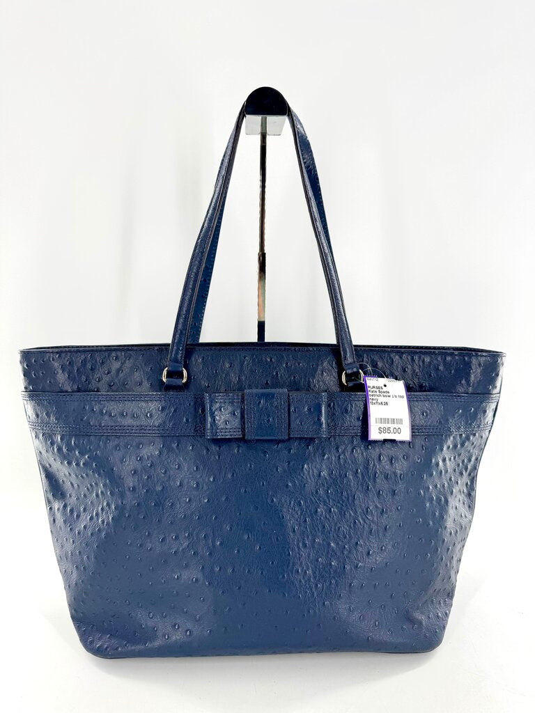 ostrich bow zip top tote