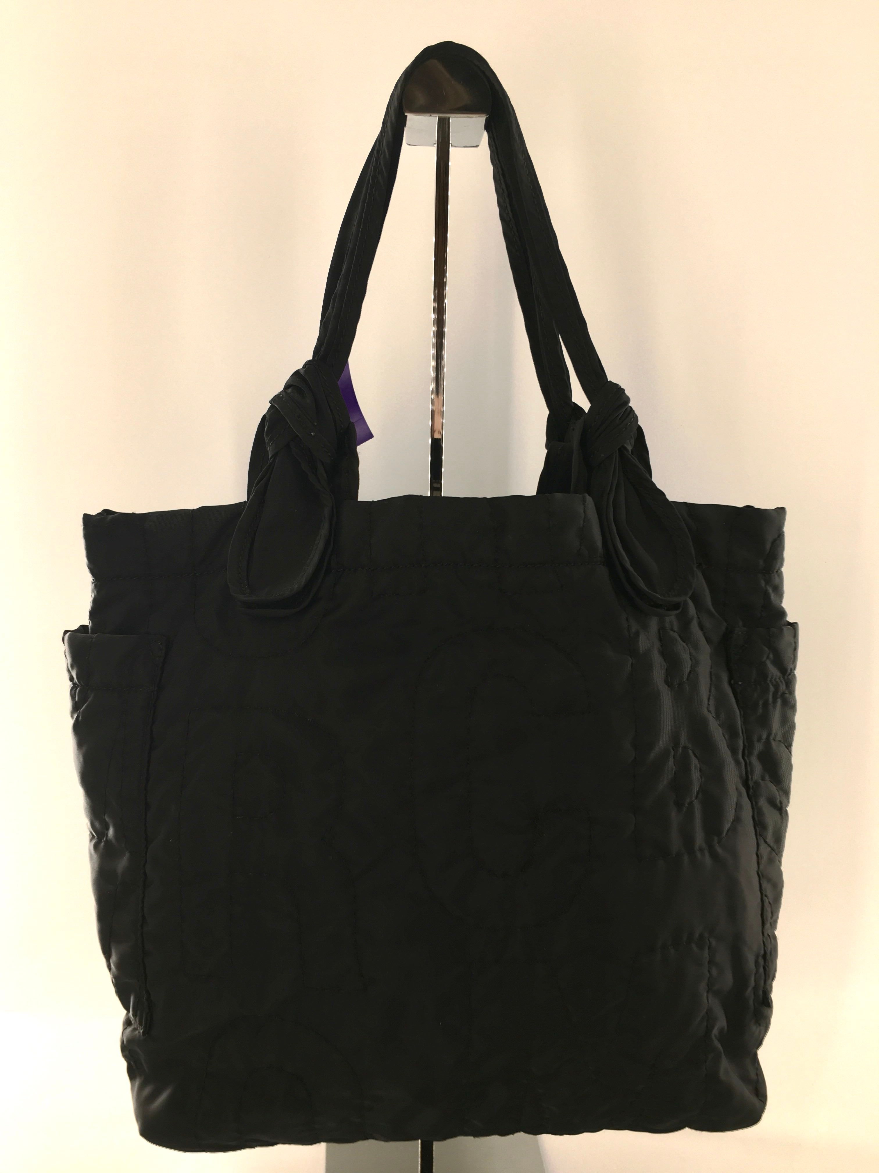 quilted nylon tote bag