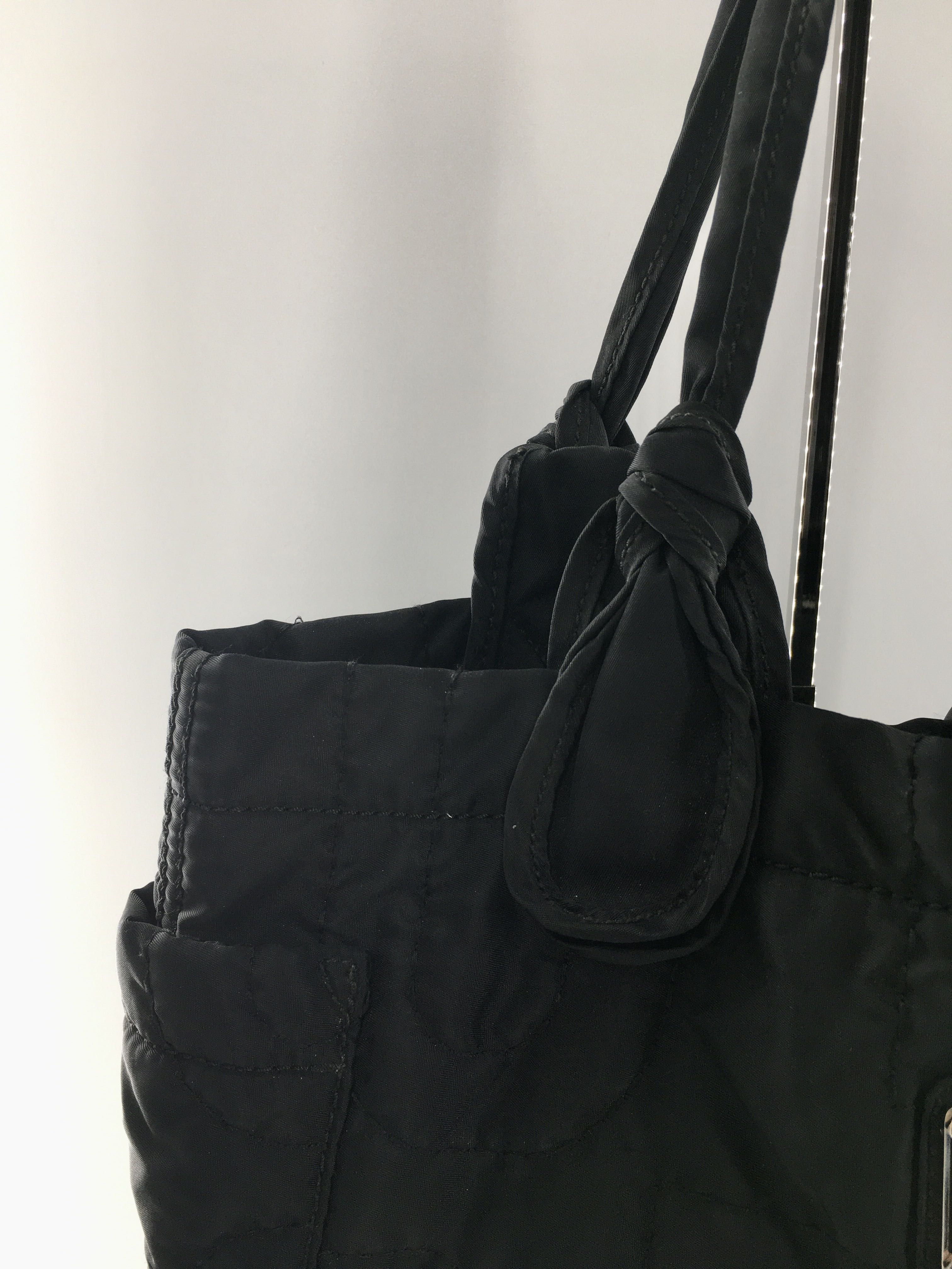 quilted nylon tote bag