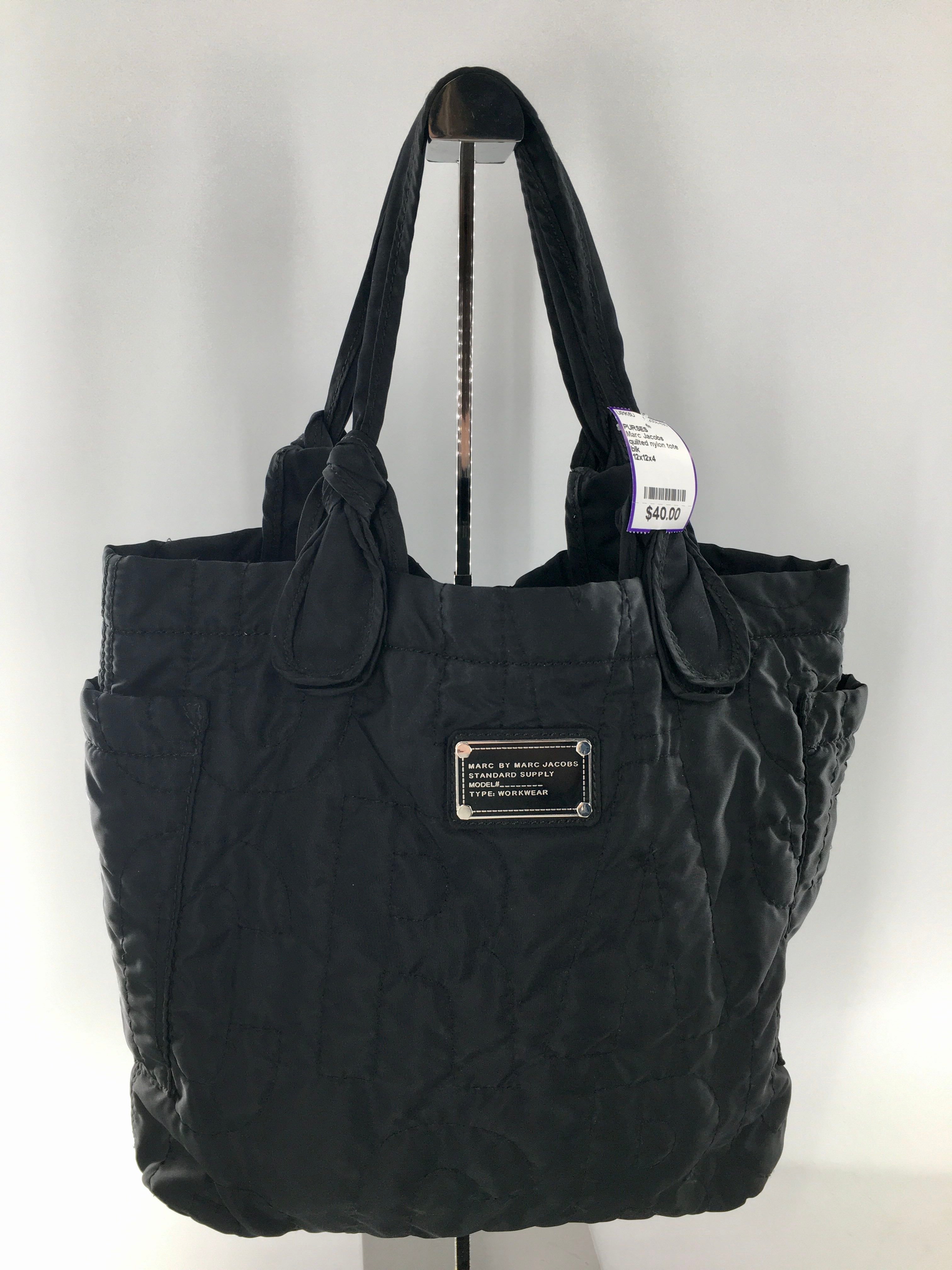 quilted nylon tote bag