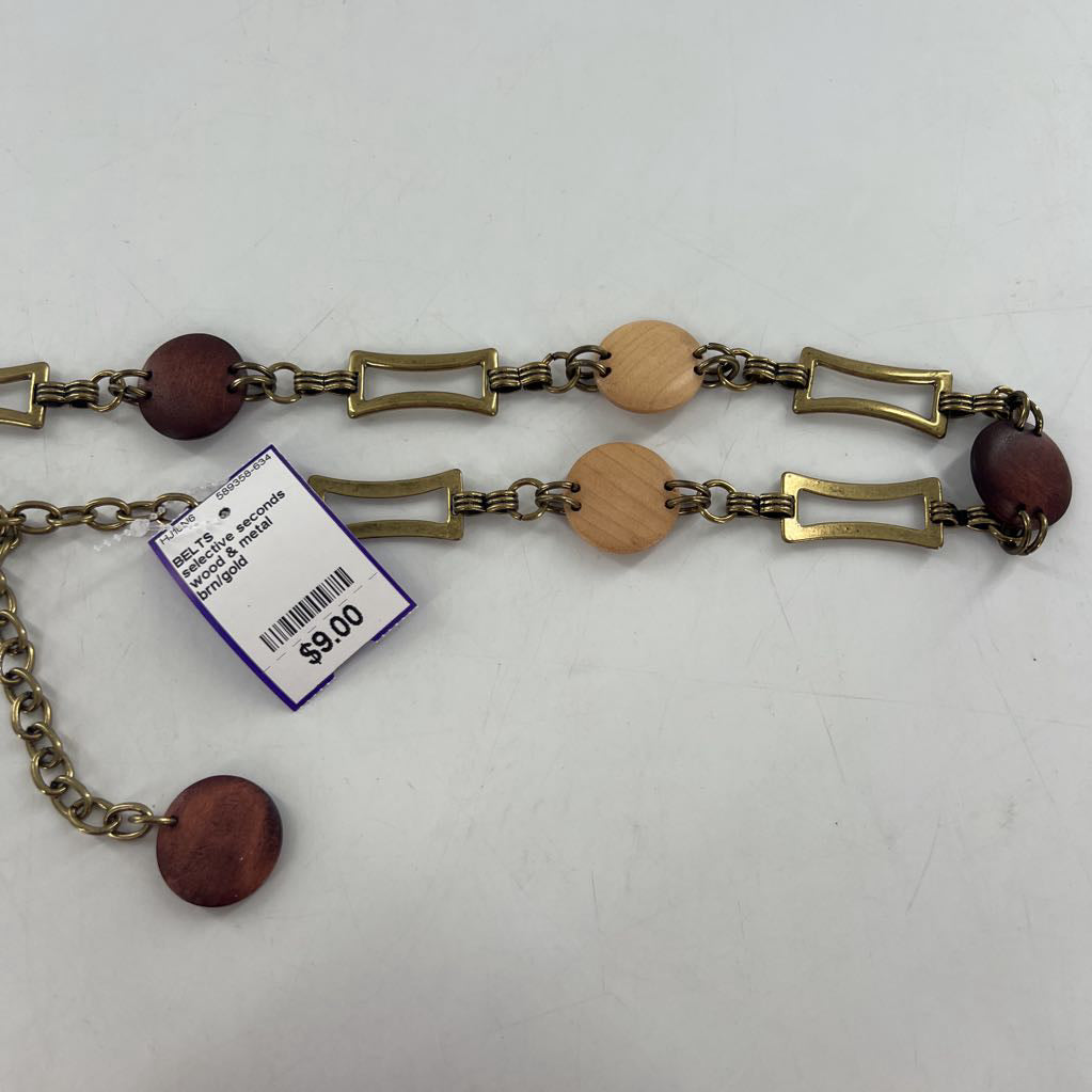 wood & metal chain belt