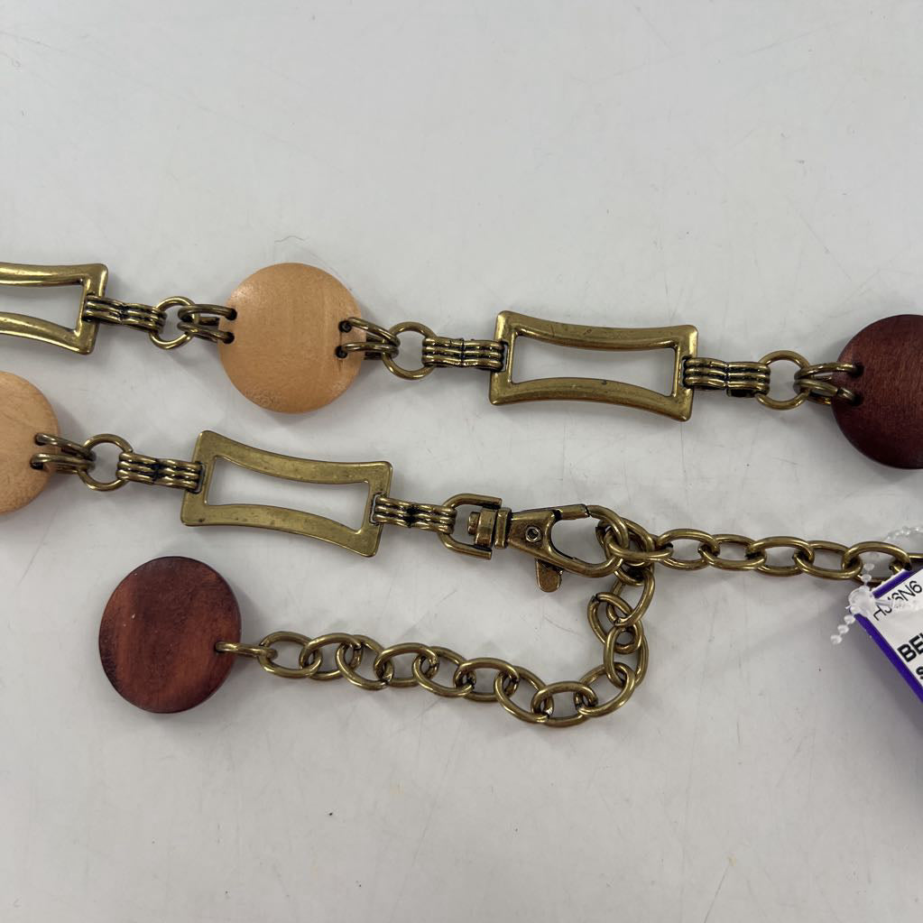 wood & metal chain belt