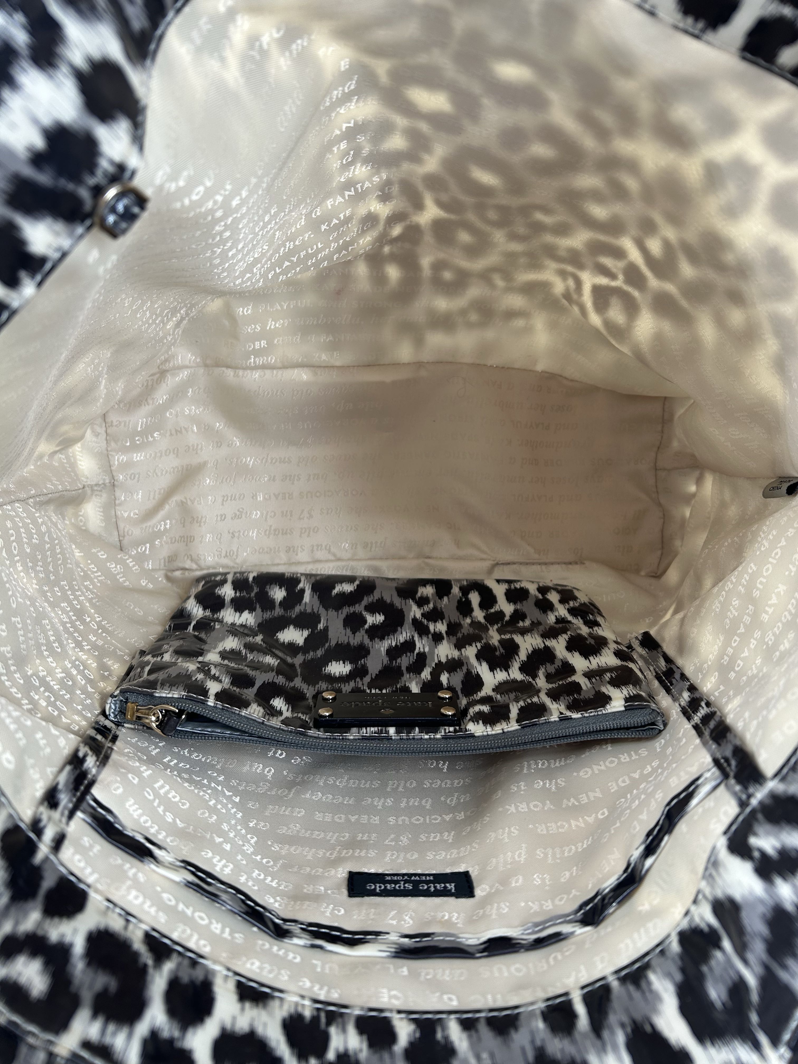 2pc animal print tote bag & pouch