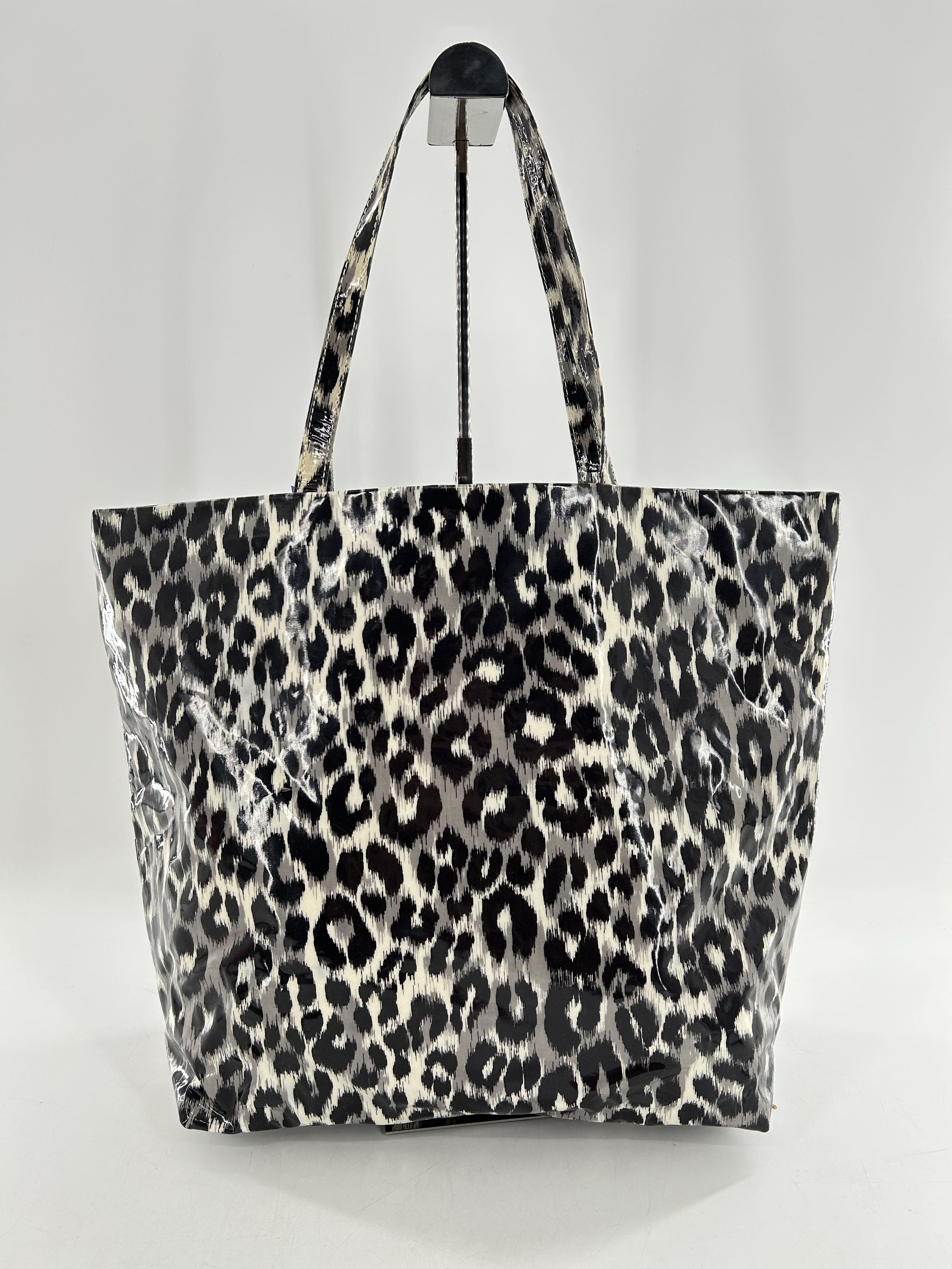 2pc animal print tote bag & pouch