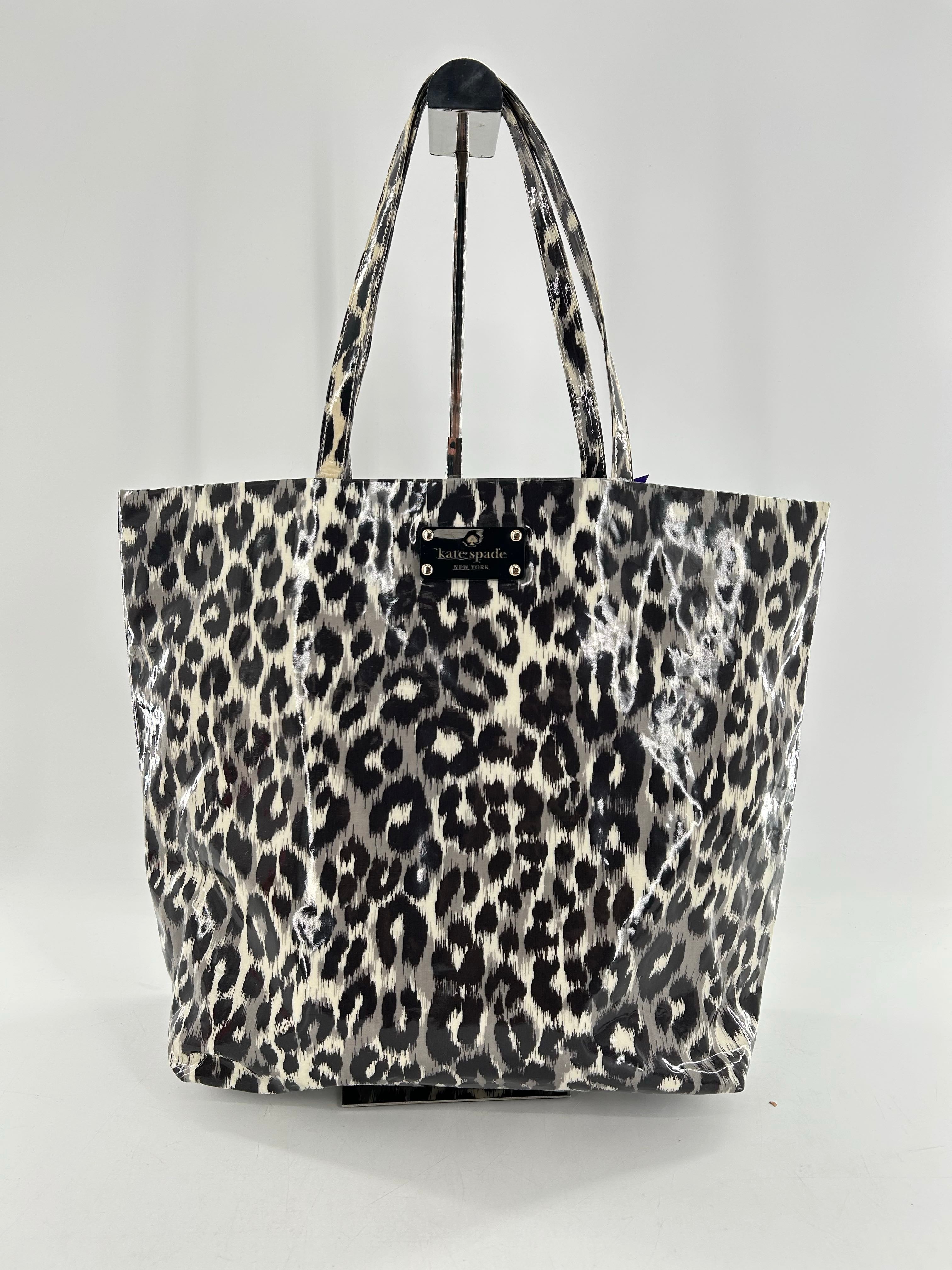 2pc animal print tote bag & pouch