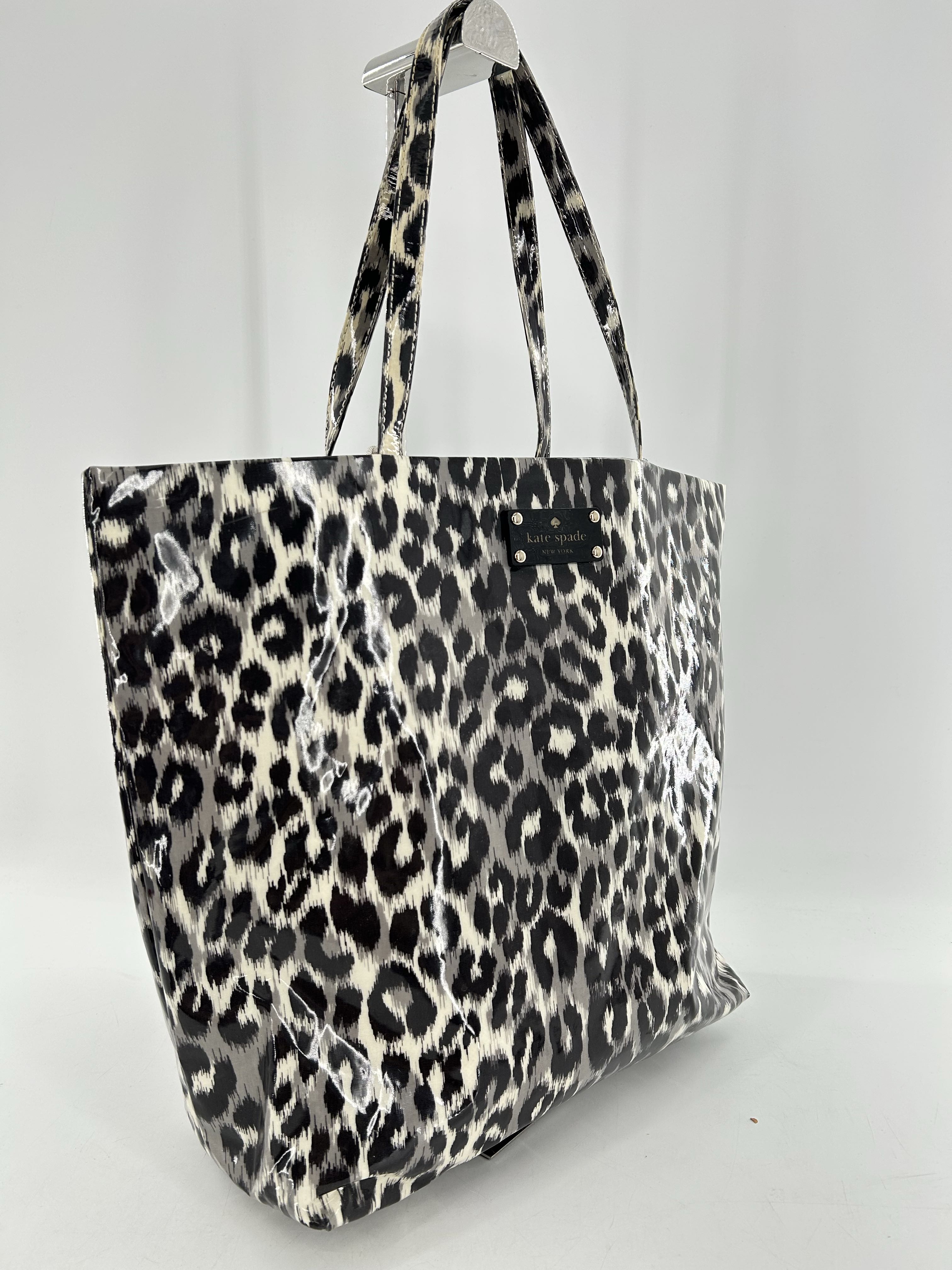 2pc animal print tote bag & pouch