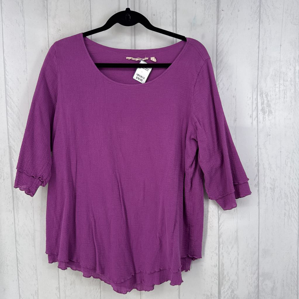 L textured elbow slv tunic