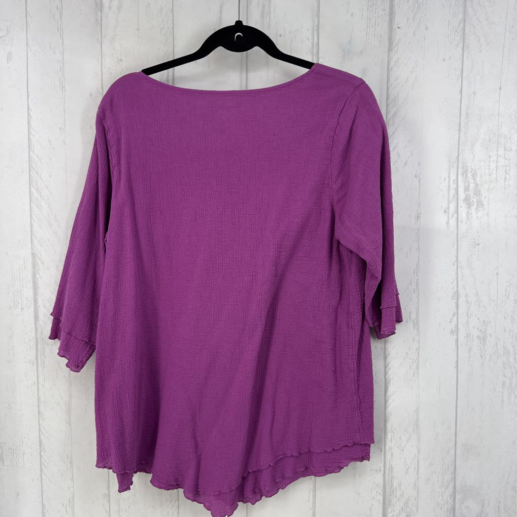 L textured elbow slv tunic