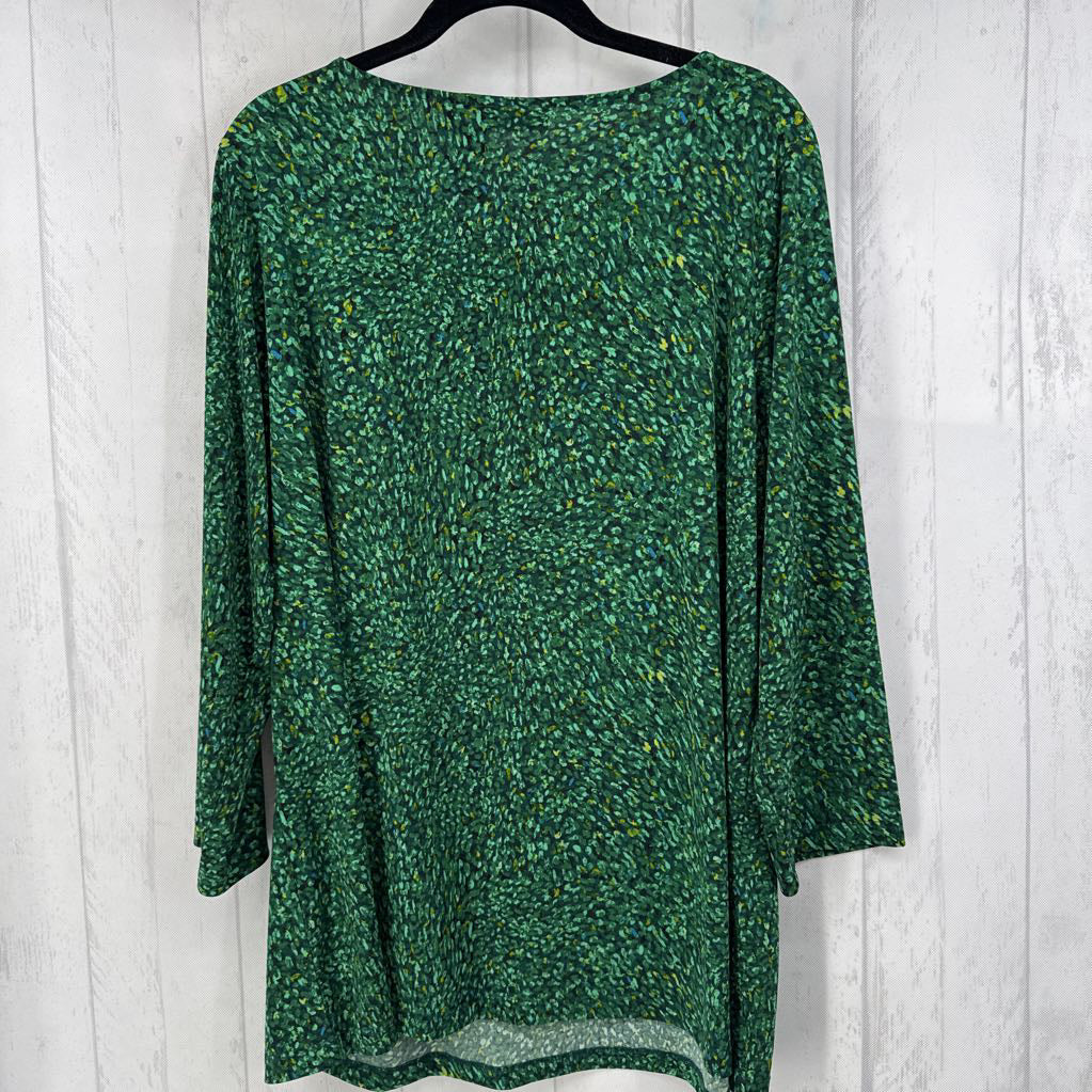 XL printed 3/4 slv top