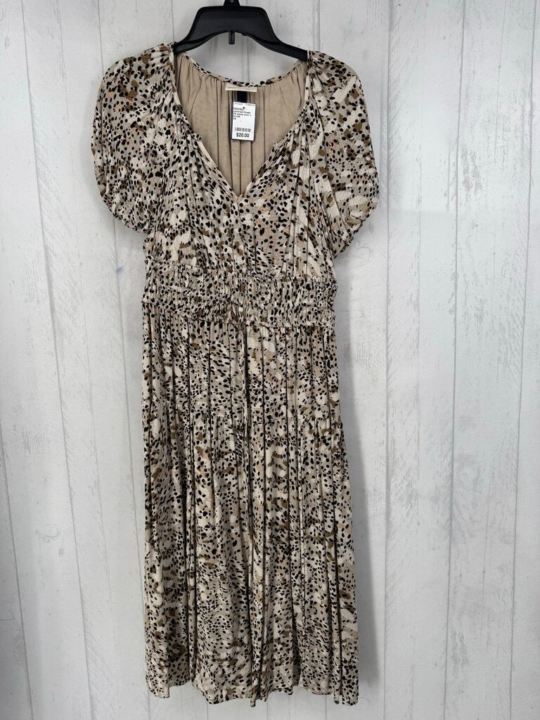 XS animal print v-neck s/s dress