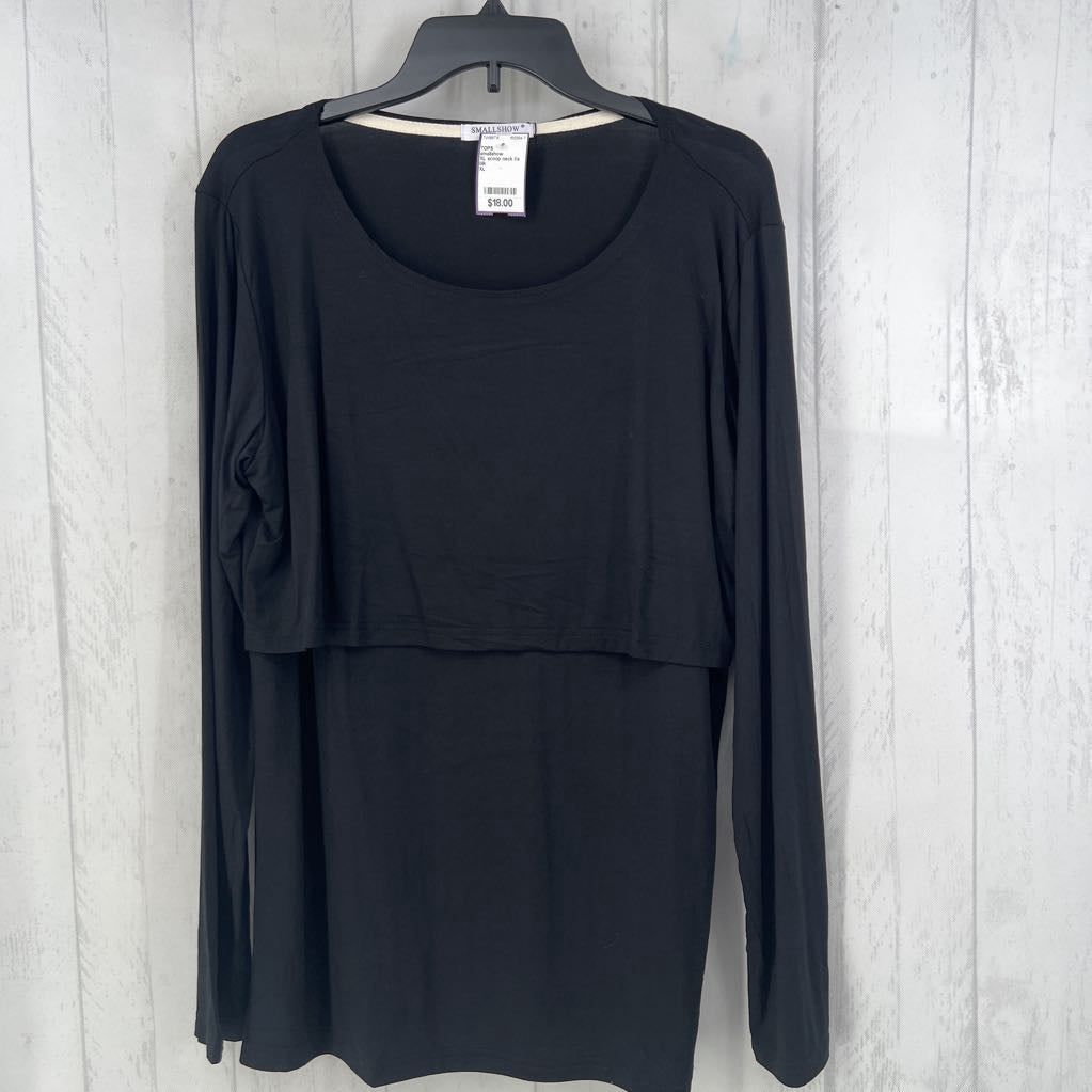 XL scoop neck l/s nursing top