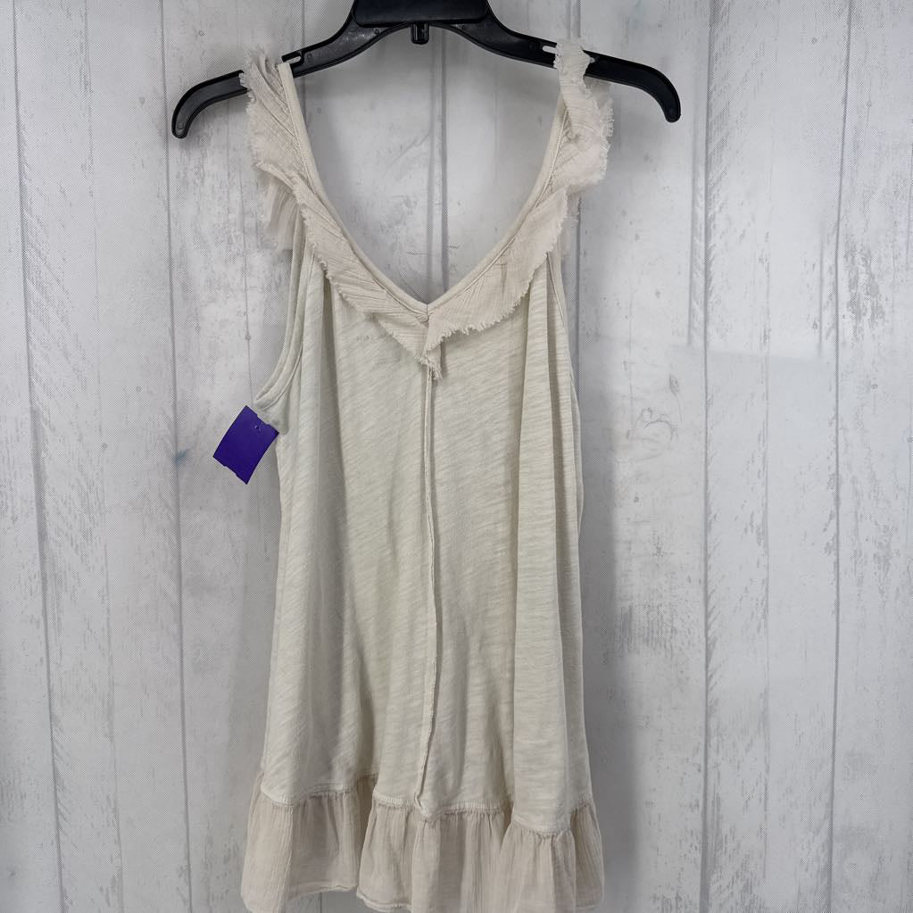 L v-neck rufle hem tank
