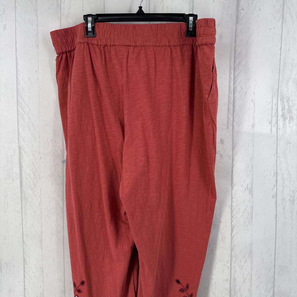 1X eyelet detail pull-on joggers
