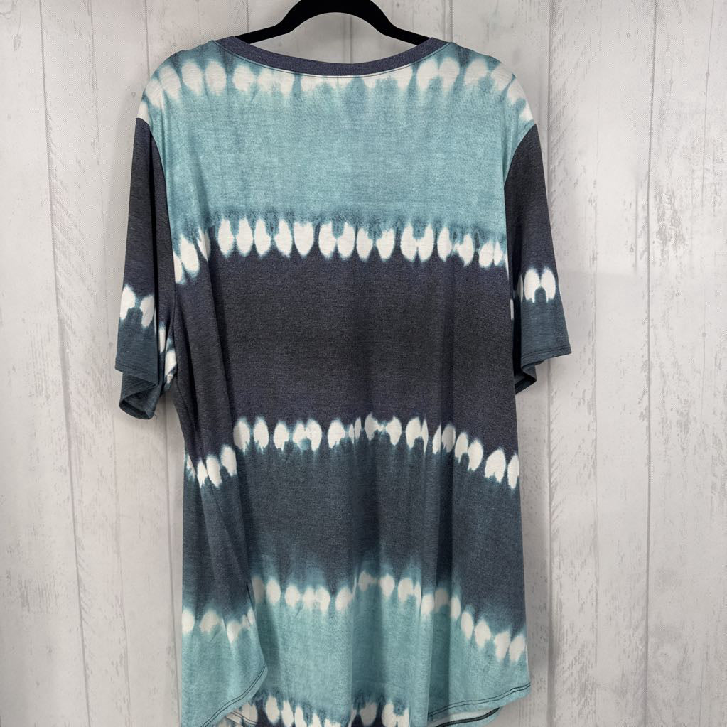2XL tie-dye v-neck s/s tee